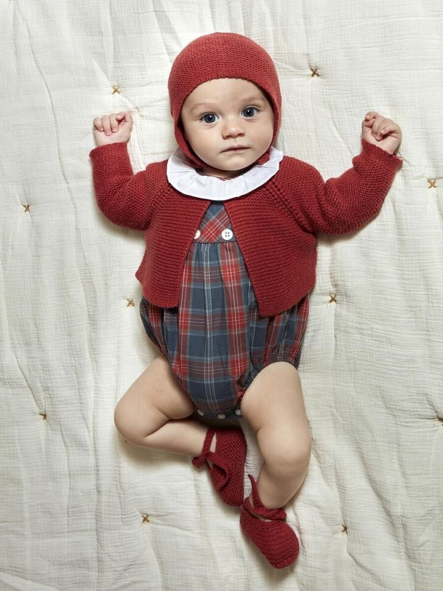 Chaqueta Punto Bobo Coral Oscuro