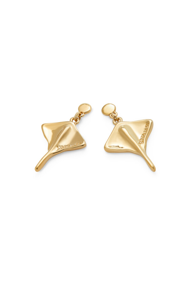 PENDIENTES DE ALEACIÓN DE METALES BAÑADOS EN ORO 18K CON FORMA DE MANTARRAYA Pendiente