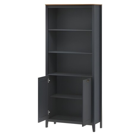 Aparador Lumax 3 Estantes 2 Puertas gris oscura roble Aparador Lumax 3 Estantes 2 Puertas gris oscura roble