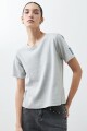 Remera manga corta gris melange