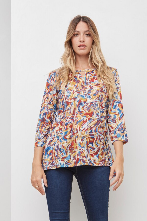 Remera Aquarela MOSTAZA/MULTI