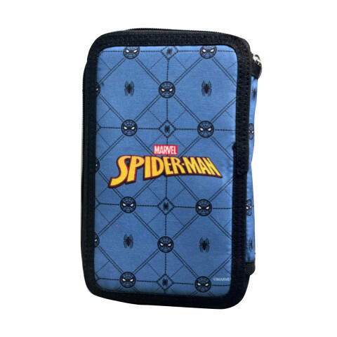 Cartuchera Infantil Spiderman 3 Pisos con Cierre 13 x 20 cm AZUL MARINO