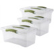 Set x3 Caja organizadora 6 lts Wenbox TRANSPARENTE