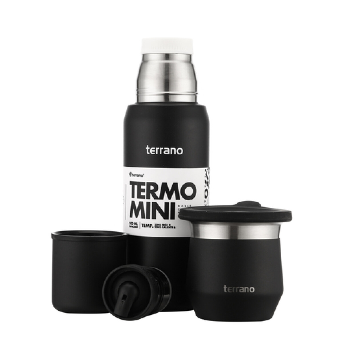 Kit Termo Mini + Mate Flap - Negro 