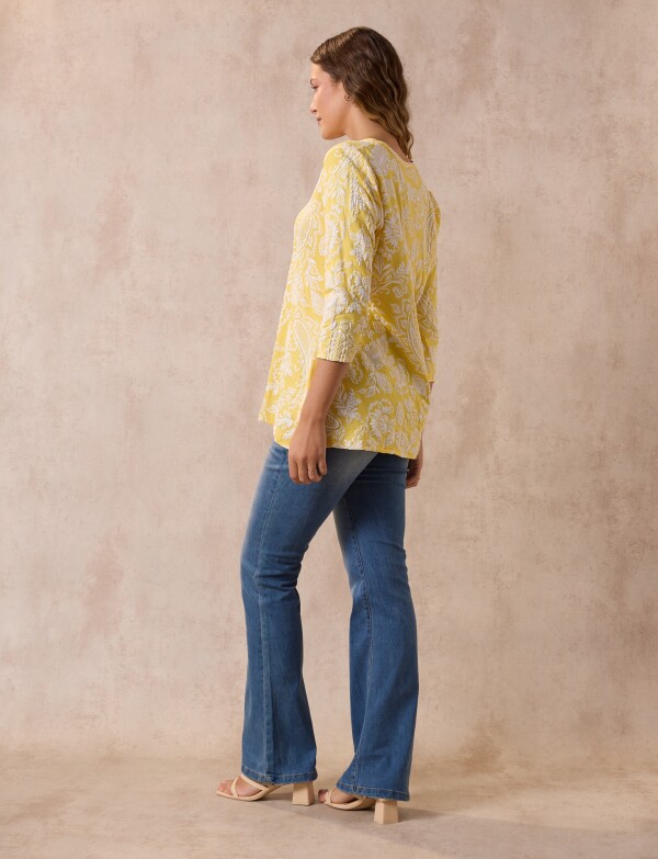 Blusa Relieve Printed AMARILLO/MULTI