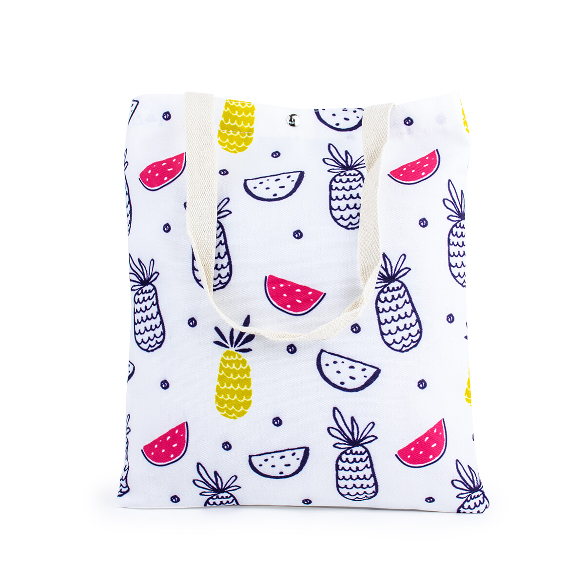 Bolso Tote Bag Estampado - Frutas Blanco 