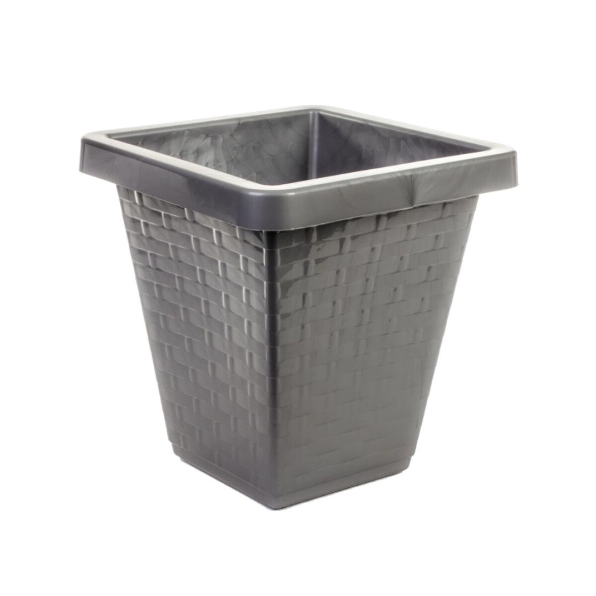 MACETA CUADRADA RATTAN GRIS N20 3LTS - GRIS 