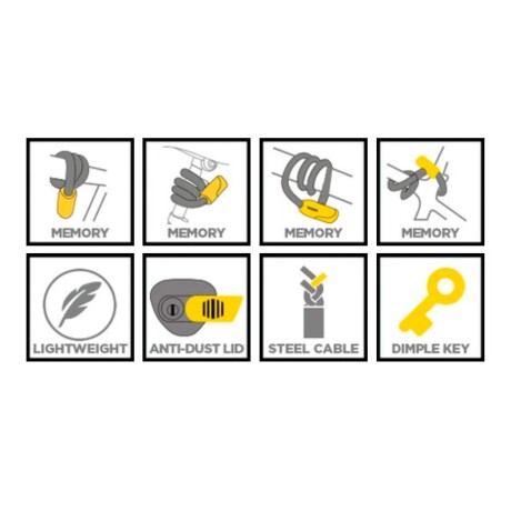 Candado Con Cable De Memoria Rockbros 60cm Candado Con Cable De Memoria Rockbros 60cm