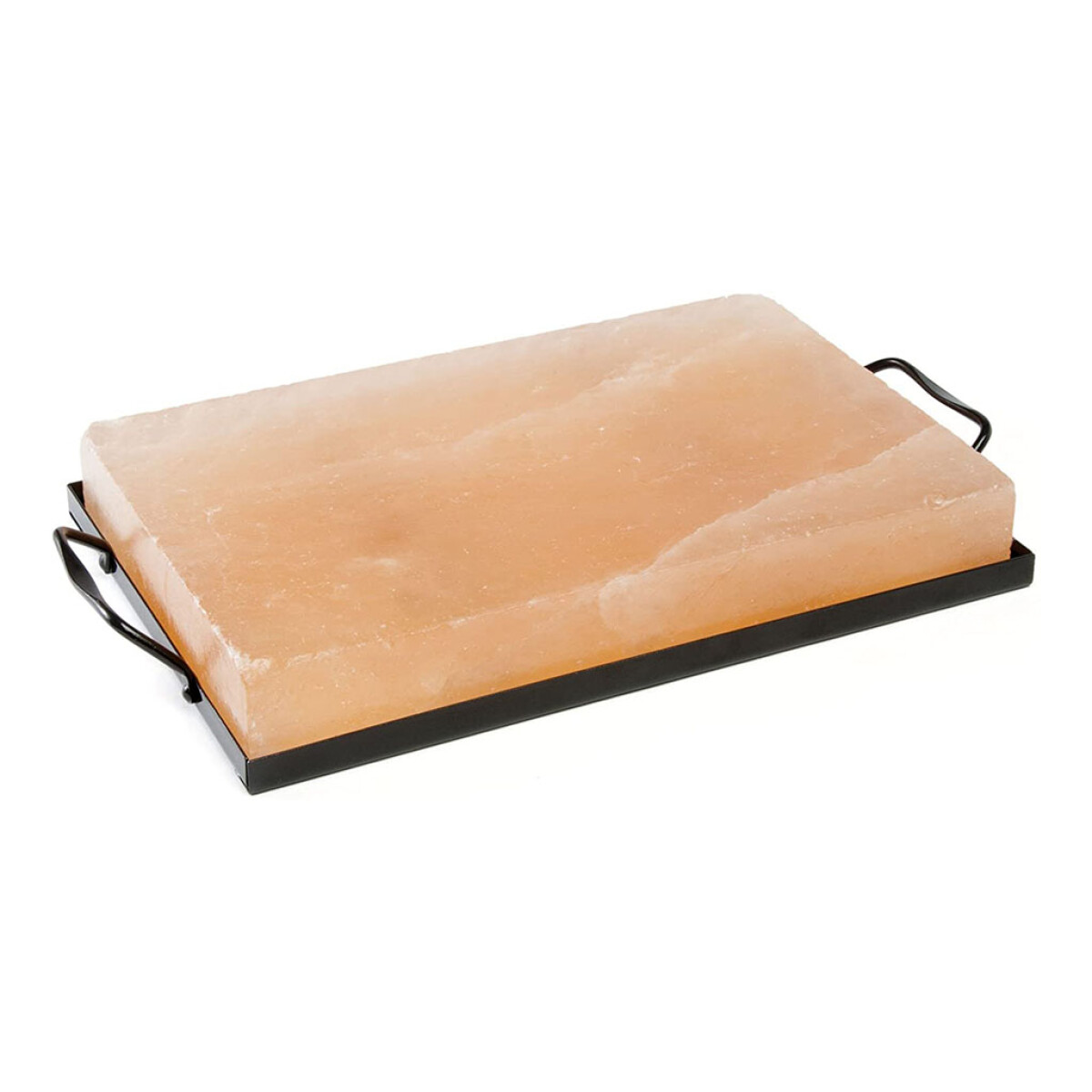 PLANCHA DE SAL DEL HIMALAYA SOPORTE NEGRO. 30x20x4CM 