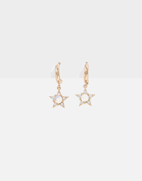 Aros Argollas Strass Argollas Con Estrellas - Dorado