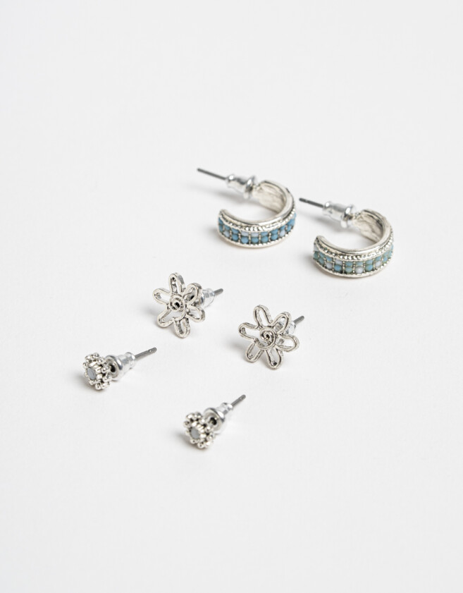 Aros Sets Piedra Aros Sets De Metal - Plateado Antique Silver