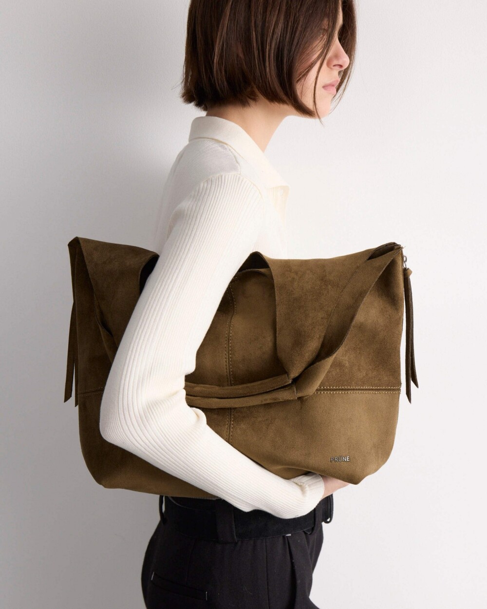 Shopper Amalfi en efecto gamuza Verde