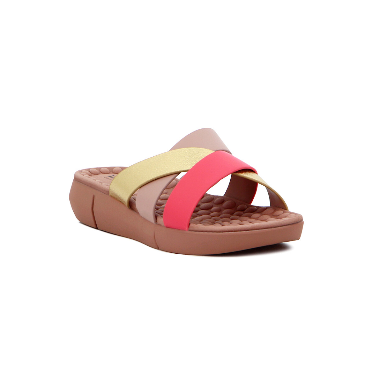 Sandalias Mujer Wonder Plantilla Confort - Rosa Claro-dorado 