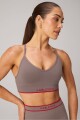 Bra Seamless V-Neck Push-Up Low Impact Bra Mujer Desert Shadows/Heated Red Fabletics