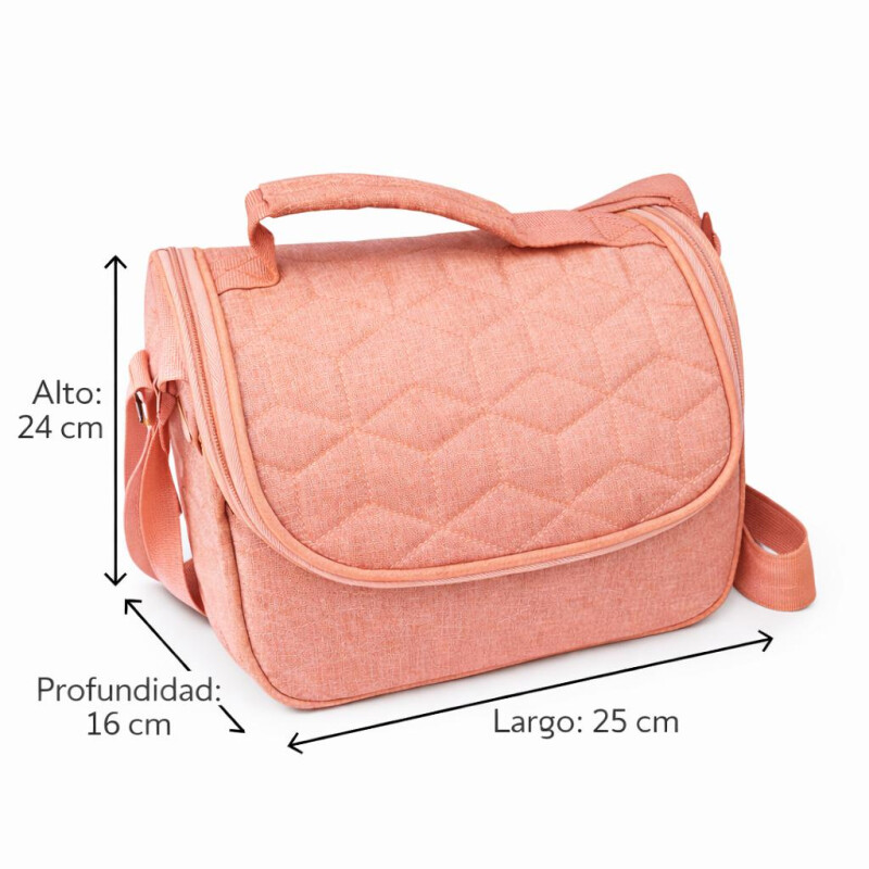 Lunchera Térmica Impermeable con Cierre de facil Apertura Salmon