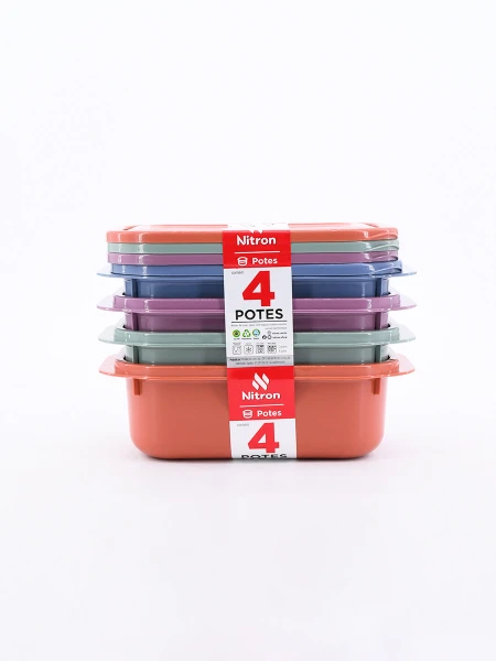 CONTENEDOR SET 4 PCS MULTICOLOR