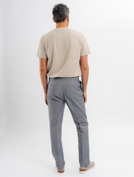Pantalon lino azul marino