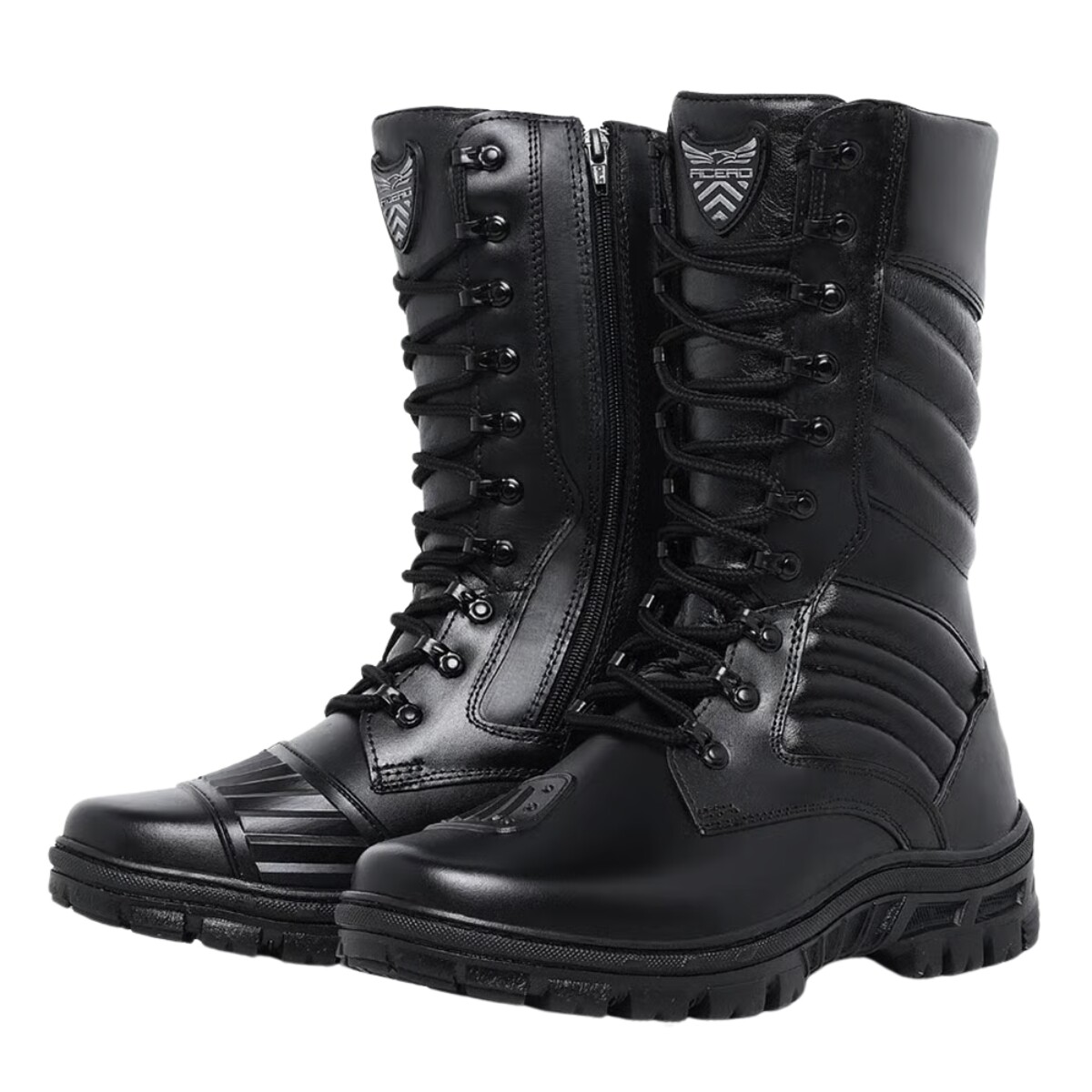 Botas Tácticas Hunter - cuero legítimo - Negro 