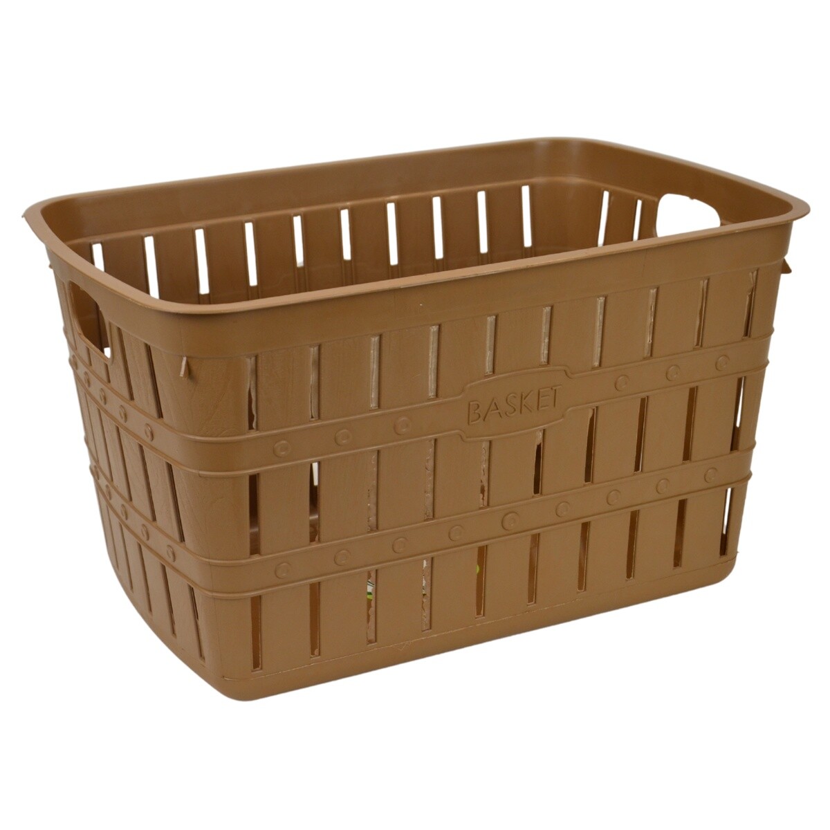 Cesto para ropa símil bambú 20 lts - MARRON CLARO 