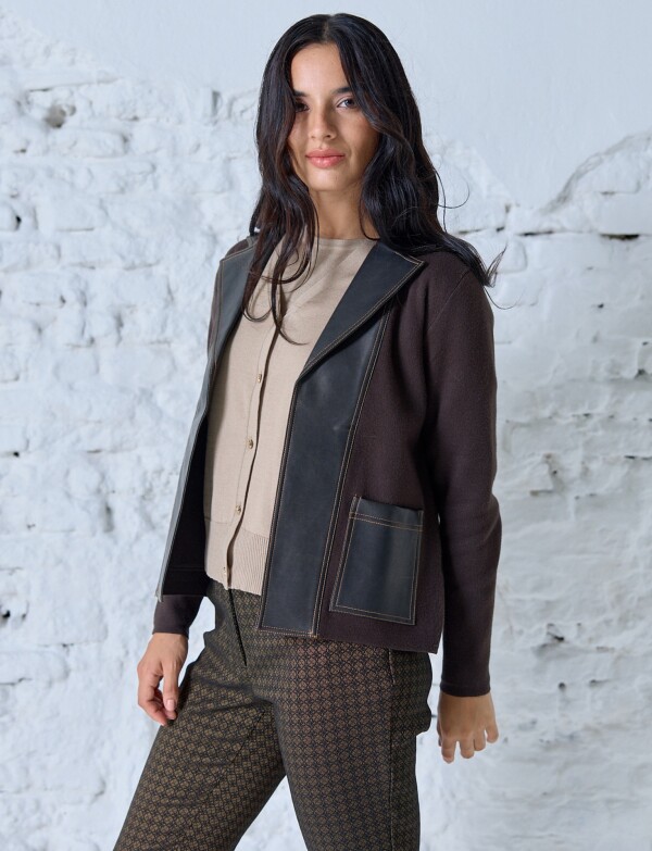 Chaqueta Ecocuero MARRON