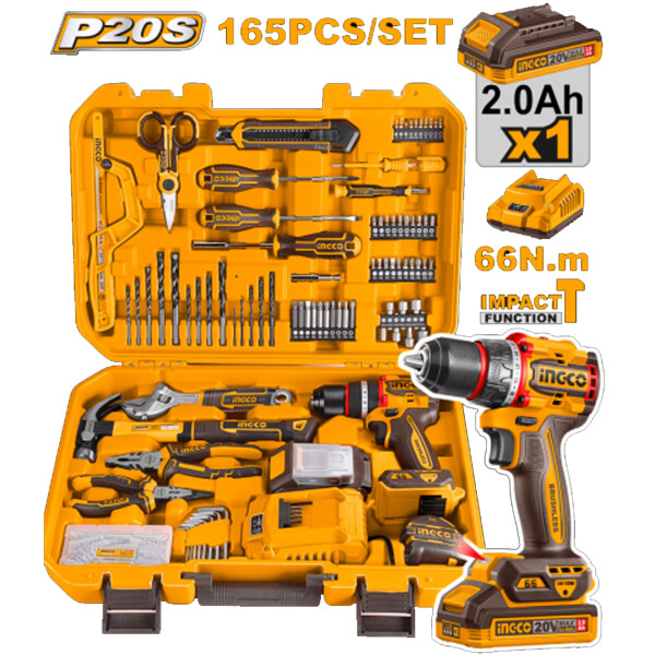 KIT ATORNILLADOR PERCUTOR 20V (CIDLI20035) EN VALIJA C/BAT Y CARGADOR + 165 HERR KIT ATORNILLADOR PERCUTOR 20V (CIDLI20035) EN VALIJA C/BAT Y CARGADOR + 165 HERR