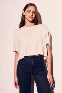 Remera Con Lino Crop Arena