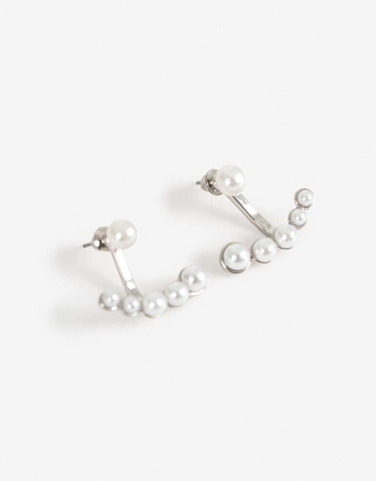 Aros Pasantes Perlas Aros Jacket Perlas - Plateado Rodio
