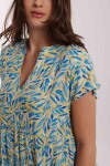 VESTIDO PAMPA ESTAMPADO HOJAS AZULES