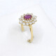 Anillo En Oro 18K, Rubi Y Brillantes Anillo En Oro 18K, Rubi Y Brillantes