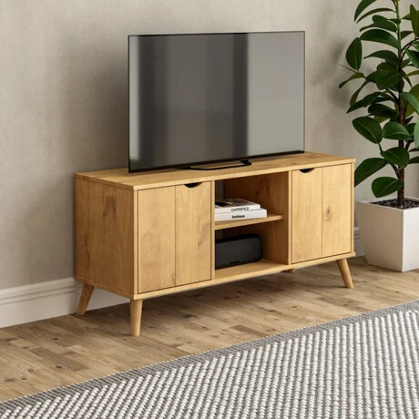 RACK APARADOR PARA TV O AUDIO 2 PUERTAS EN MADERA MACIZA MADERA