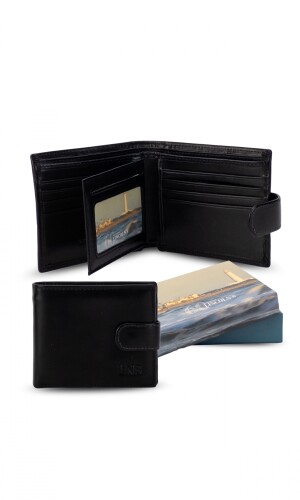 BILLETERA CUERO VULCANO NEGRO