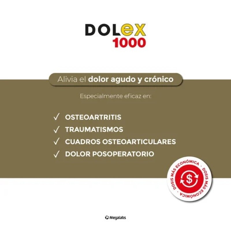 Dolex 1000 mg por 8 Comprimidos Dolex 1000 mg por 8 Comprimidos
