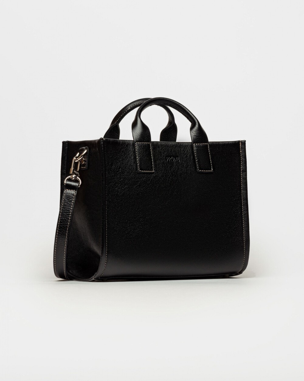 Cartera de mano Capri en cuero liso vegetal Negro