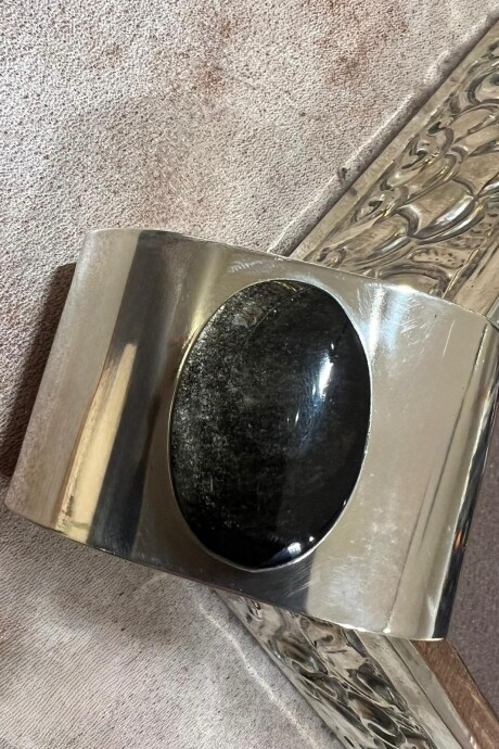 Stone Bracelet Alpaca / Negro