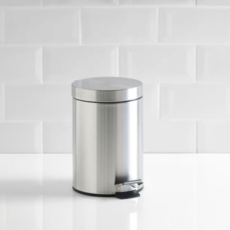 PAPELERA CILINDRICA DE BAÑO BRILLO 21CM DIAMETRO CROMO CROMO