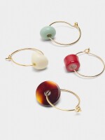 Set De Aros Cuentas Multiformas multicolor