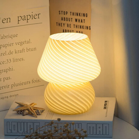 Lámpara luz veladora con rayas diagonales Blanco