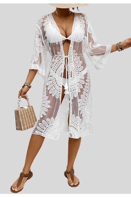 SALIDA GASA BORDADA BLANCO