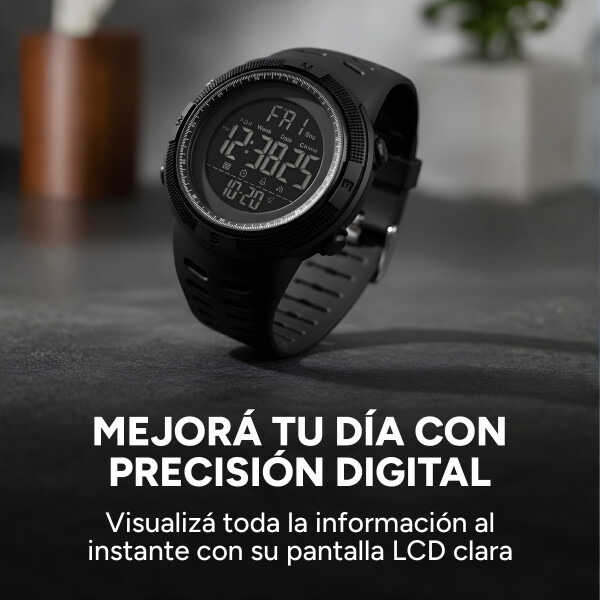 Reloj Deportivo Digital Resistente Al Agua Color Negro