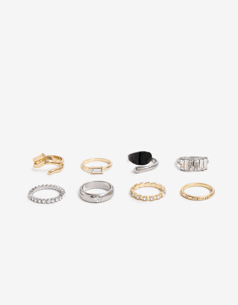 Sets Anillos Strass Sets 8 Anillos - Combinacion Bicolor