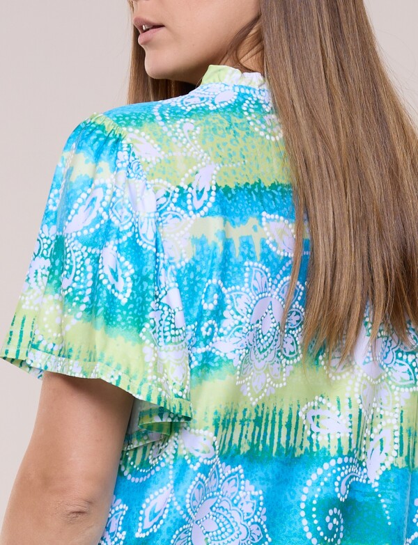 Blusa Estampada Manga Amplia VERDE/MULTI