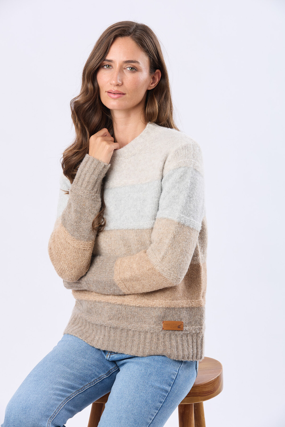 BUZO TEJIDO RAYADO Tostado