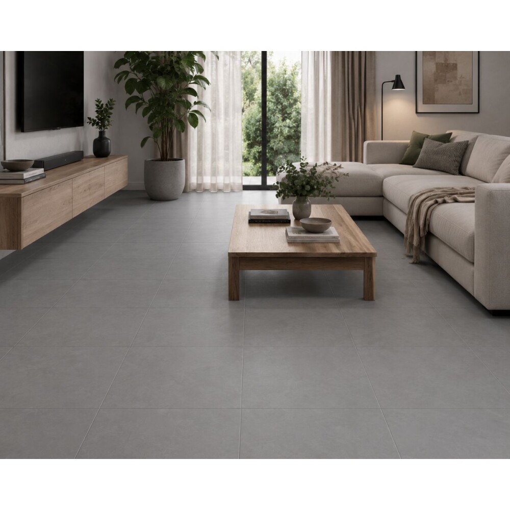 Cerámica para piso y pared Cement Dark 53x53cm Rectificado y Satinado Cerámica Para Piso Y Pared Cement Dark 53x53cm Rectificado Y Satinado