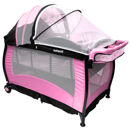 Practicuna Infanti Cuna Bebe Luz Y Música Rosa