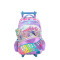 Mochila FOOTY Piano Grande Con Carro y Luz Led Violeta - Plateado