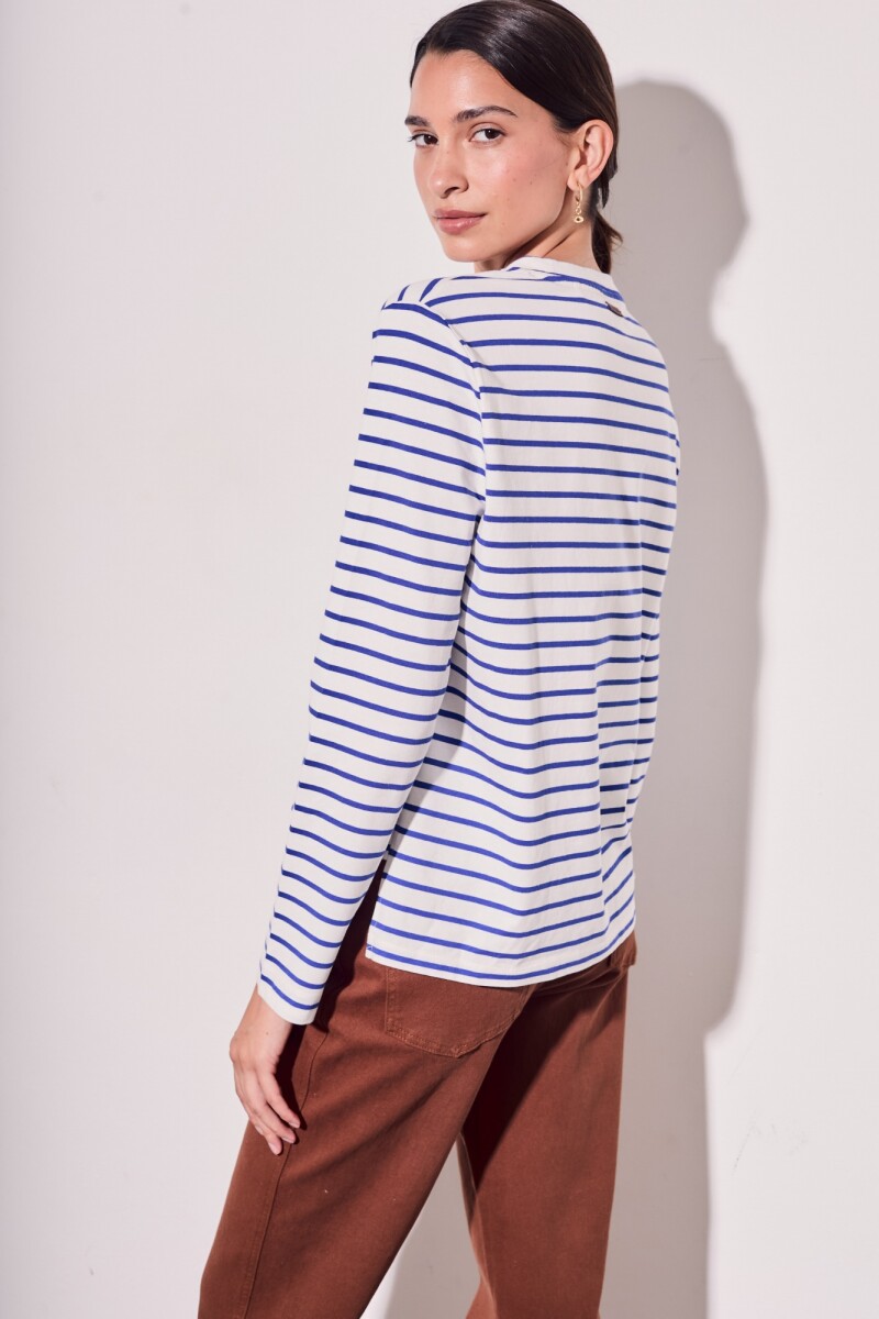 Remera Rayada Azul