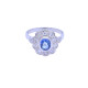 Anillo platino con brillantes y zafiro central. Anillo platino con brillantes y zafiro central.