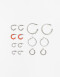 Aros Argollas Set Metal Aros Argollas Set De 7 Pares - Plateado Rodio