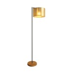 LAMPARA DE PIE 32x40x152CM SEDA/METAL DORADO/NEGRO LAMPARA DE PIE 32x40x152CM SEDA/METAL DORADO/NEGRO