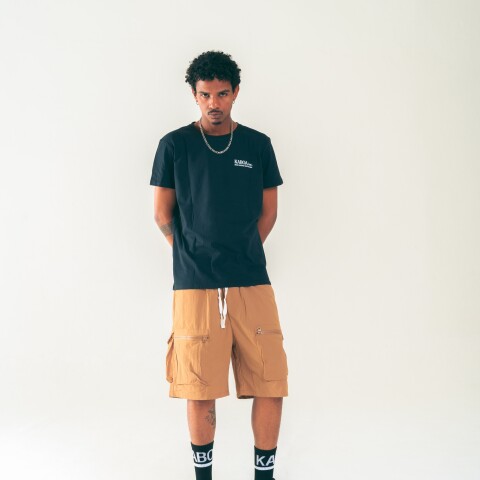 BERMUDA NYLON LOGO BEIGE